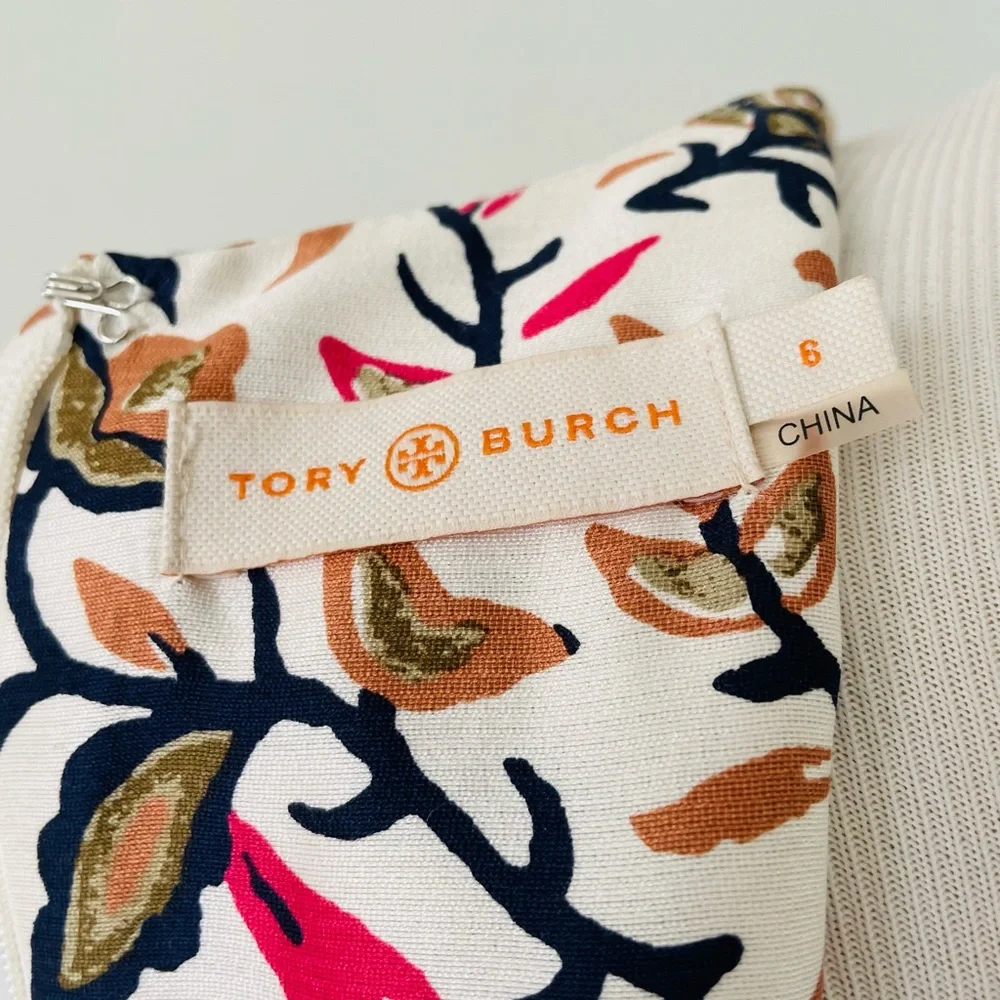 New! TORY BURCH LEILA Silk Print Shift Dress Size 6 - Picture 8 of 10